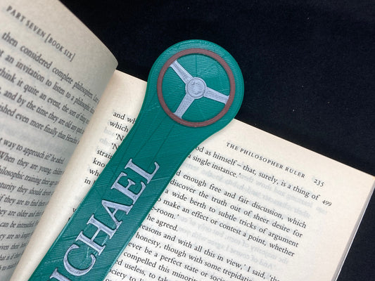 Personalised Classic Car Bookmark - choose your name and colour - 3D Printed gift for him