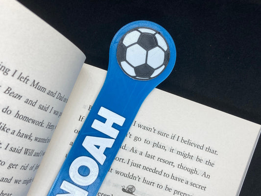 Personalised Football Bookmark - add your name, choose your colours! Gifts for him – soccer stocking filler birthday