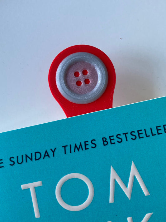 Personalised Button Bookmark – a gift for sewing, crafts, dressmaker, sewing bee, seamstress, 3d printed to order, choose your colours