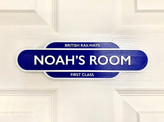 Personalised Railway Train Plaque Steam Train Totem Sign 3D printed vintage style 2 sizes!