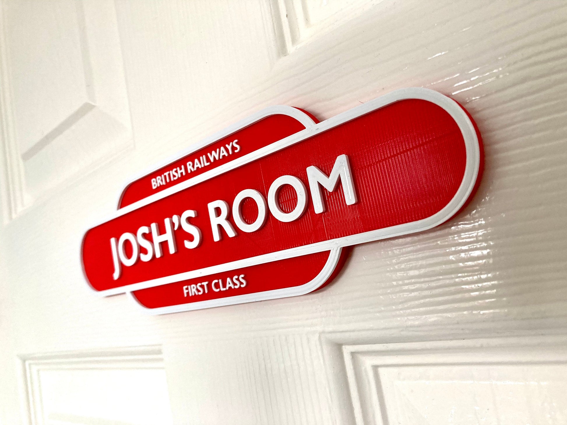 Personalised Railway Train Plaque Steam Train Totem Sign 3D printed vintage style 2 sizes!