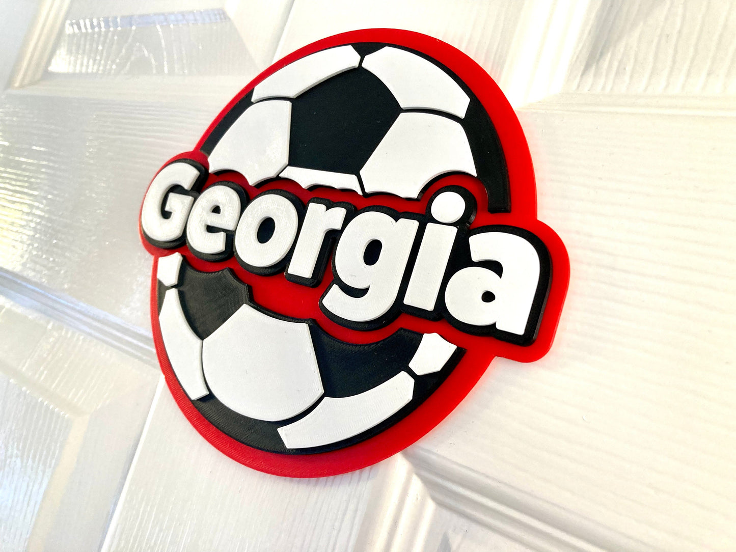 Football Door Plaque, personalised 3D printed to your order. Soccer sign, ideal for bedroom or den, for the football crazy