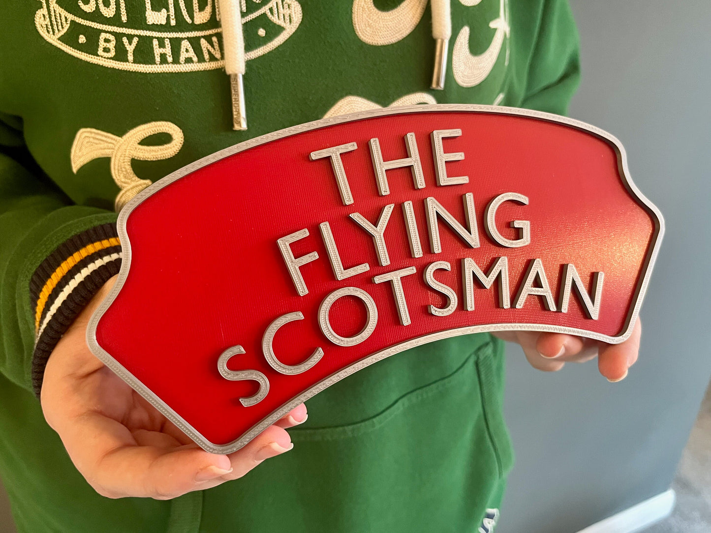 Personalised 3d printed Train headboard door plaque sign – add three lines of text, choose your colours, a must for any train enthusiast
