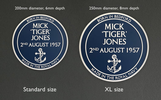 Navy personalised Blue Plaque – 3D printed – ideal gift