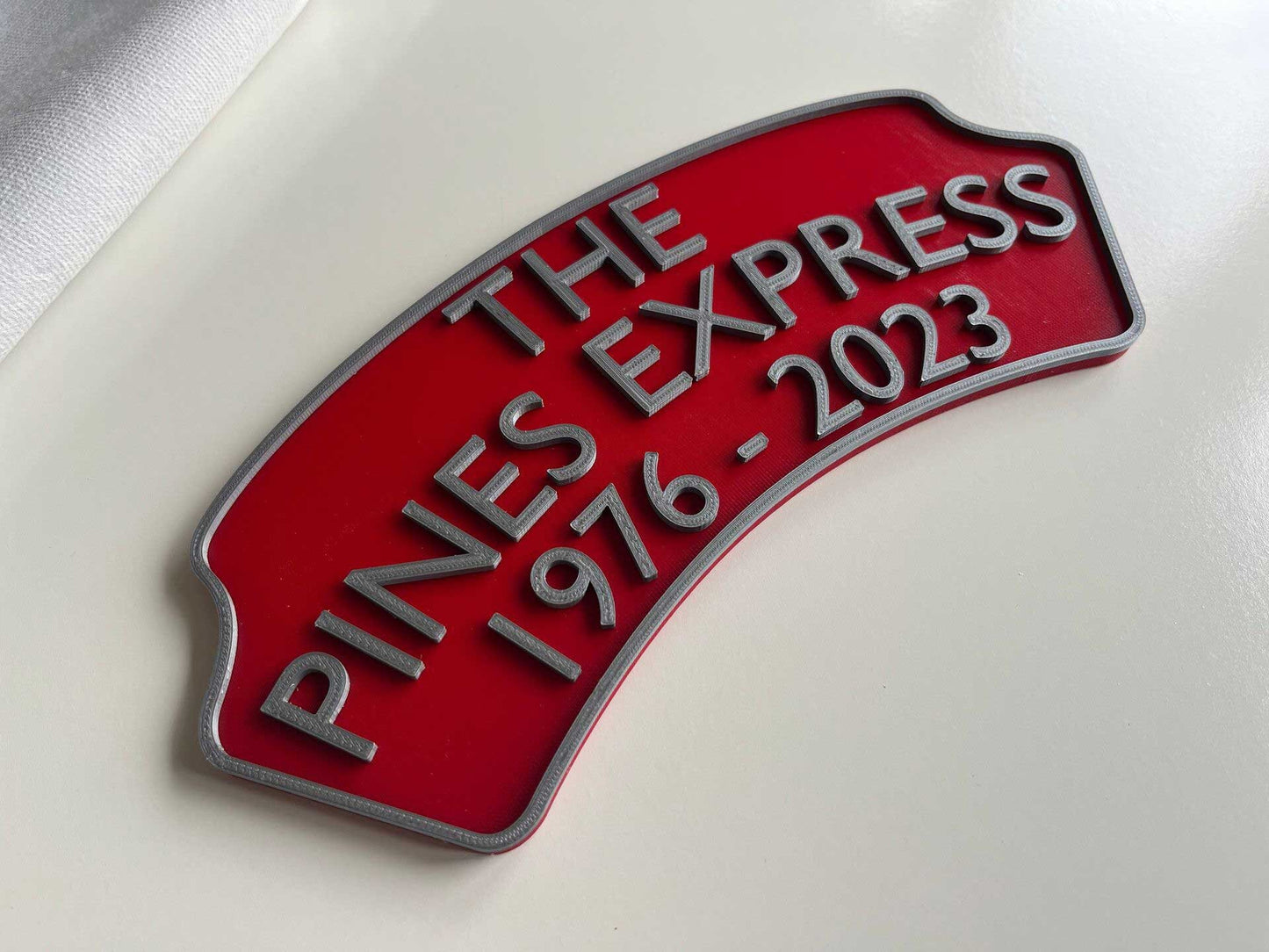 Personalised 3d printed Train headboard door plaque sign – add three lines of text, choose your colours, a must for any train enthusiast