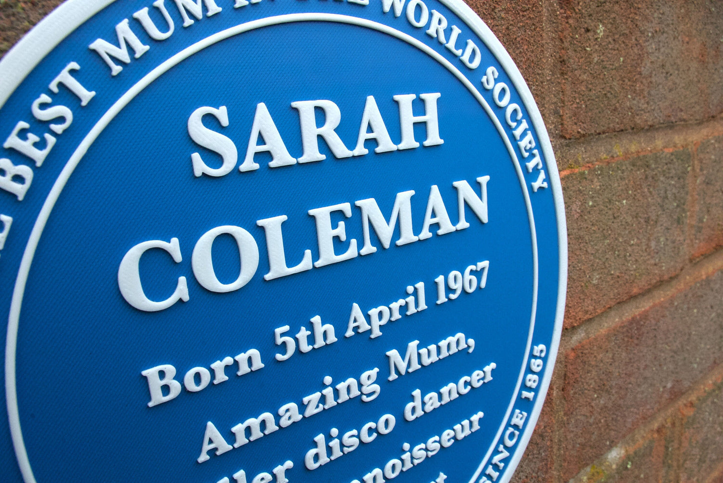 Replica Blue Plaque – 3D printed, totally bespoke to your order – Mother's Day, Father's Day, leaving gift, retirement gift, heritage