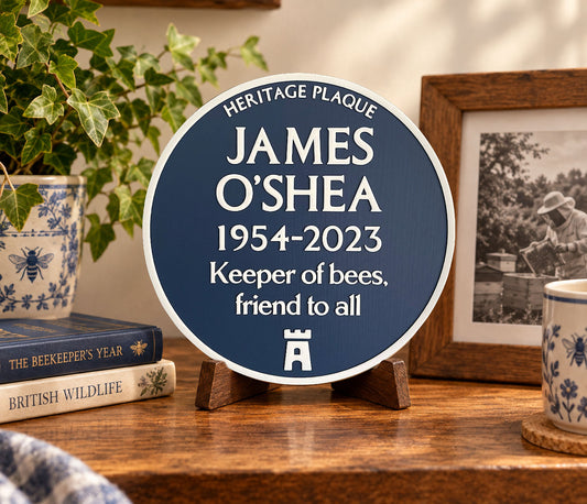 Minimal Blue Plaque / Personalised