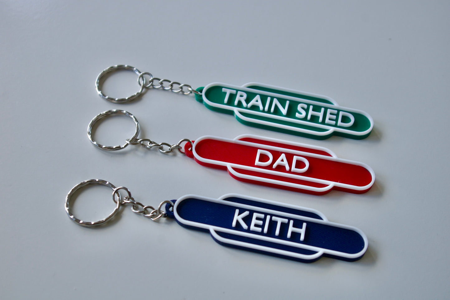 Personalised British Rail Totem Keychain: Train enthusiast gift