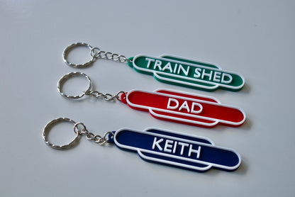 Personalised British Rail Totem Keychain: Train enthusiast gift
