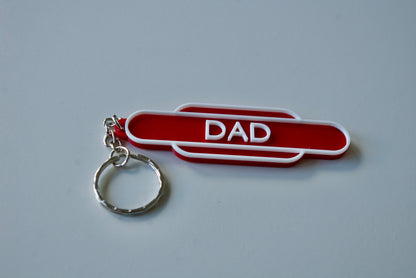 Personalised British Rail Totem Keychain: Train enthusiast gift