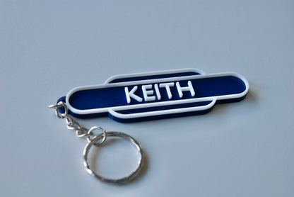 Personalised British Rail Totem Keychain: Train enthusiast gift