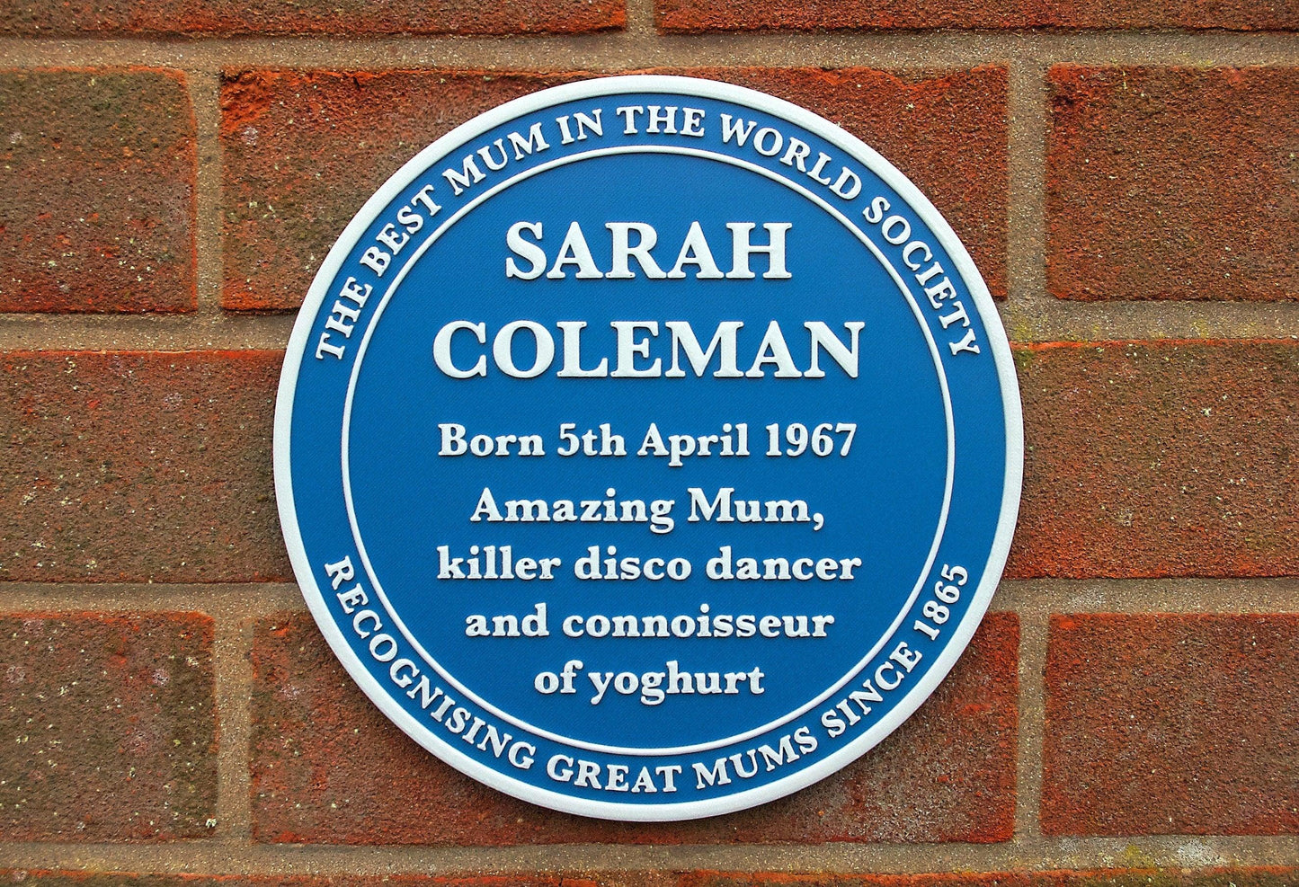 Replica Blue Plaque – 3D printed, totally bespoke to your order – Mother's Day, Father's Day, leaving gift, retirement gift, heritage, high quality raised text 3D printed plaque