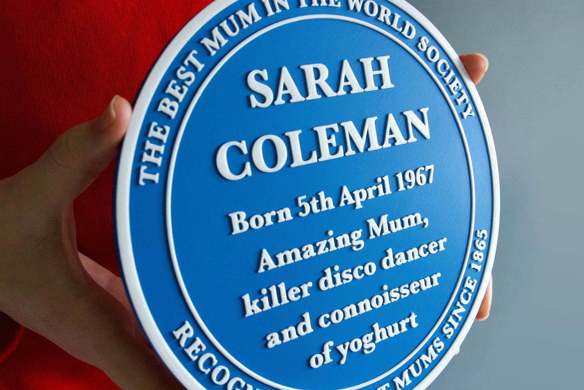 Replica Blue Plaque – 3D printed, totally bespoke to your order – Mother's Day, Father's Day, leaving gift, retirement gift, heritage