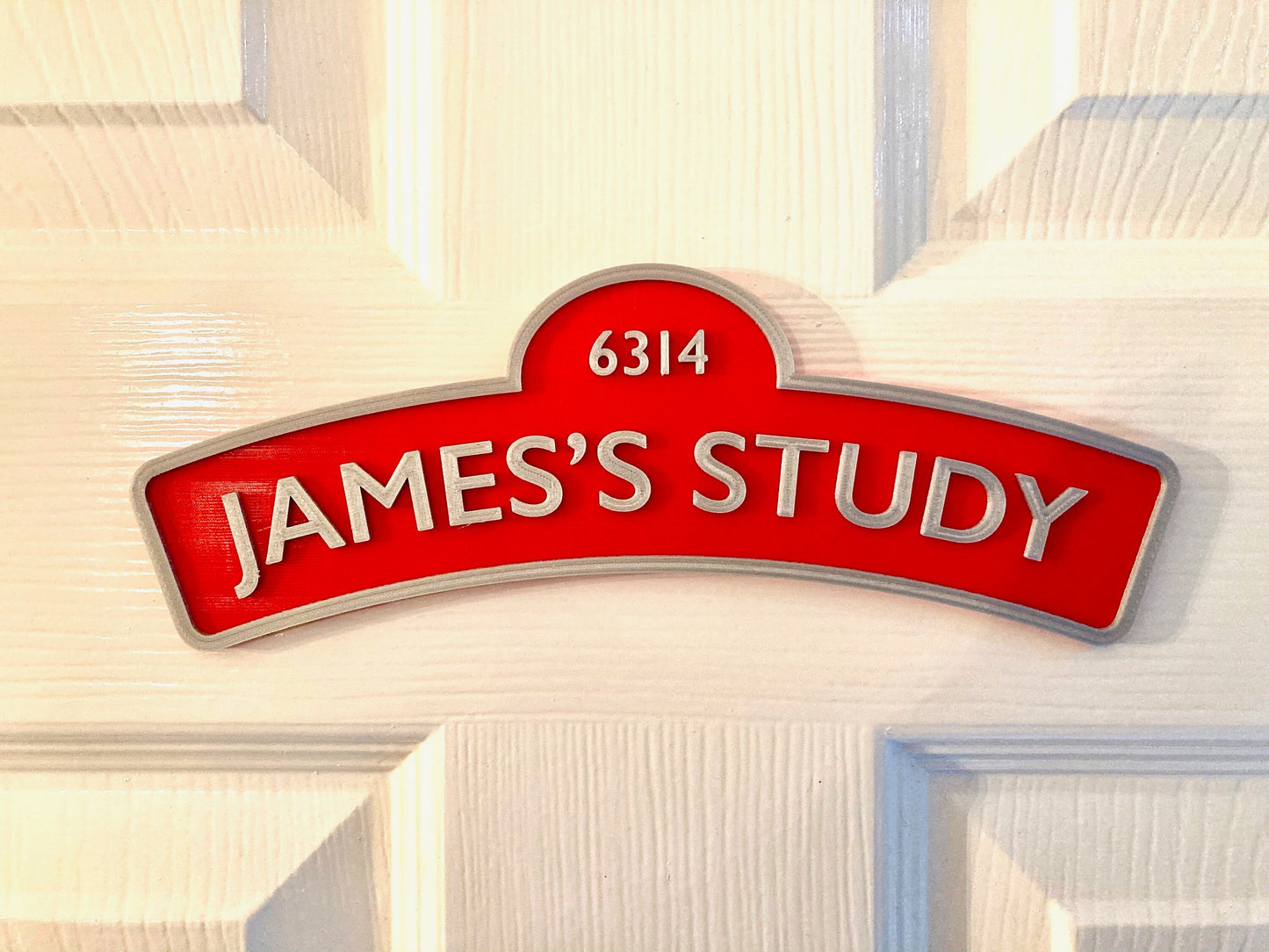 Personalised Train Nameplate Door Plaque sign | 3D Printed | Choose your name and number!