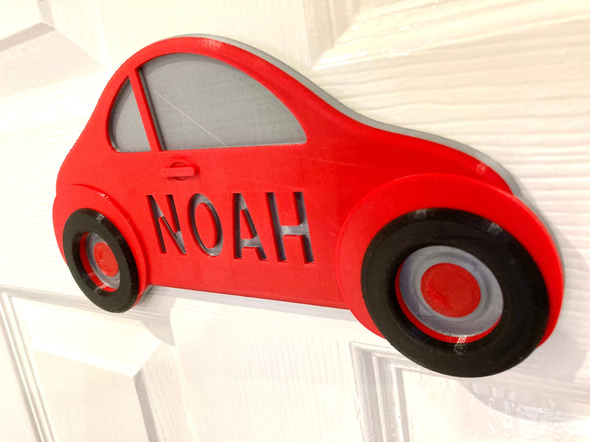 Personalised Car Door Plaque | 3d printed | gift for him | boys room | door hanger | door sign
