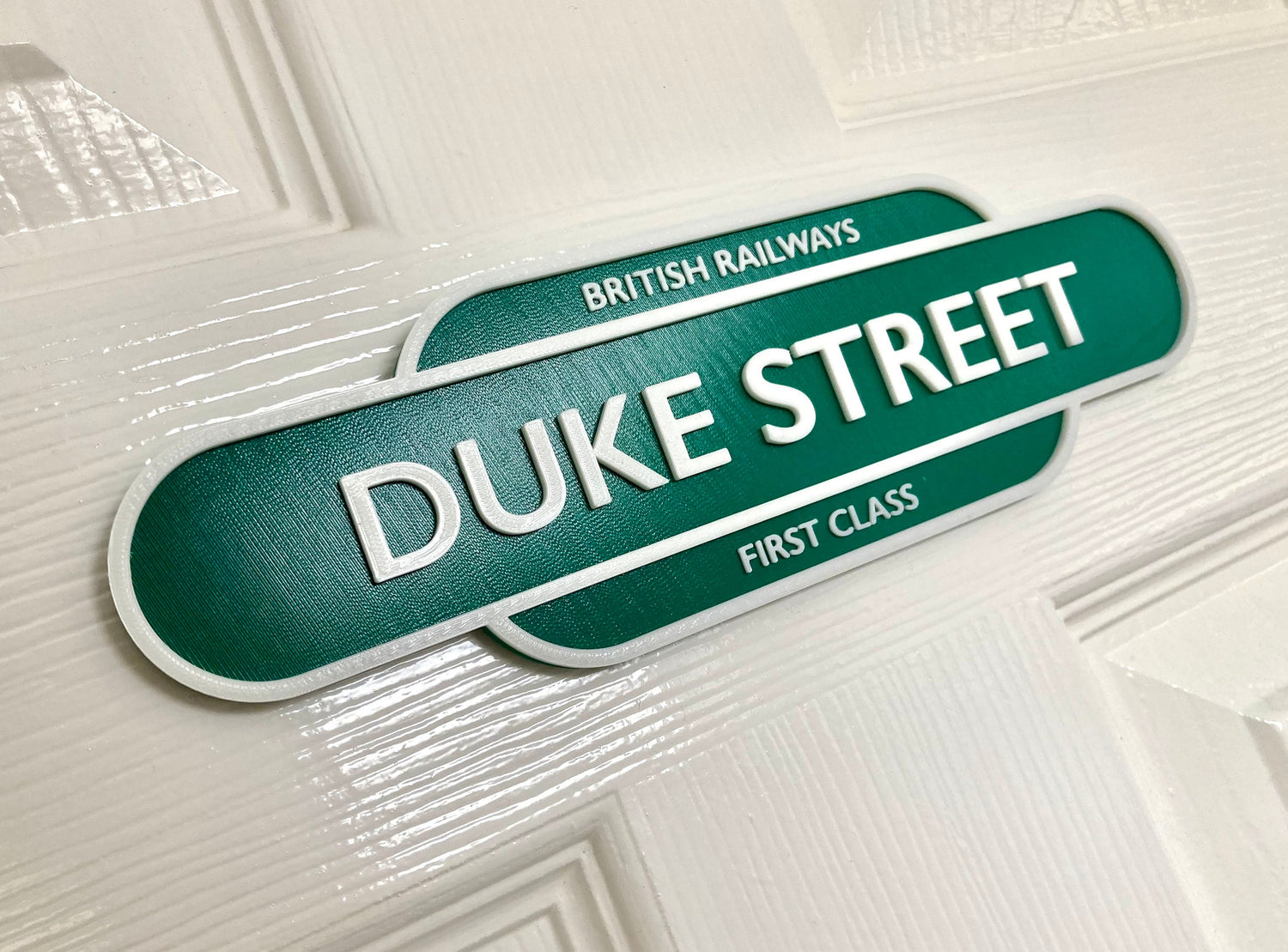 Personalised Railway Train Plaque Steam Train Totem Sign 3D printed vintage style 2 sizes!