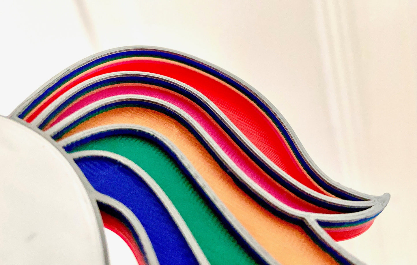 Personalised Rainbow Unicorn 3d printed door plaque - bright and bold door hanger