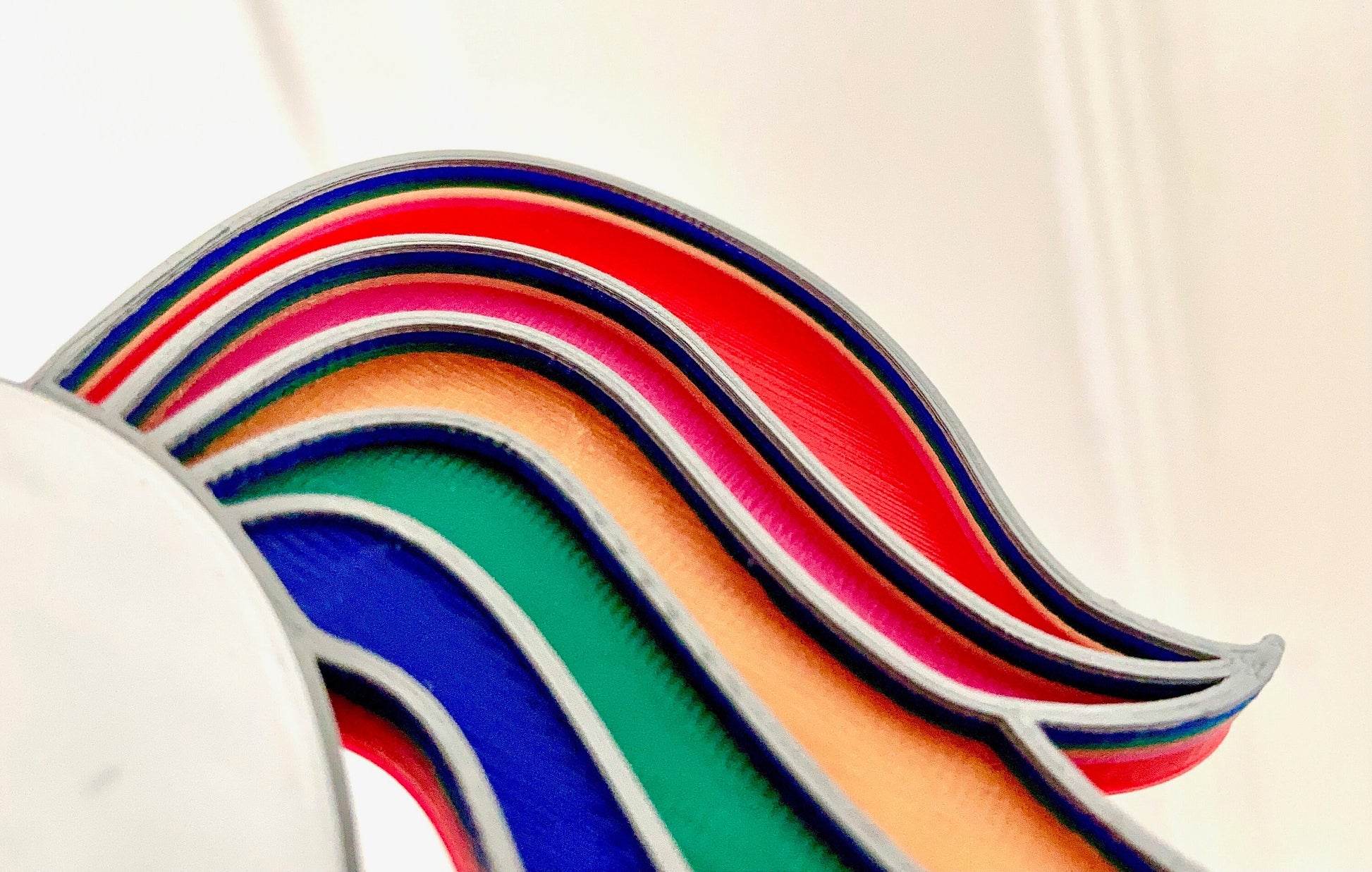 Personalised Rainbow Unicorn 3d printed door plaque - bright and bold door hanger