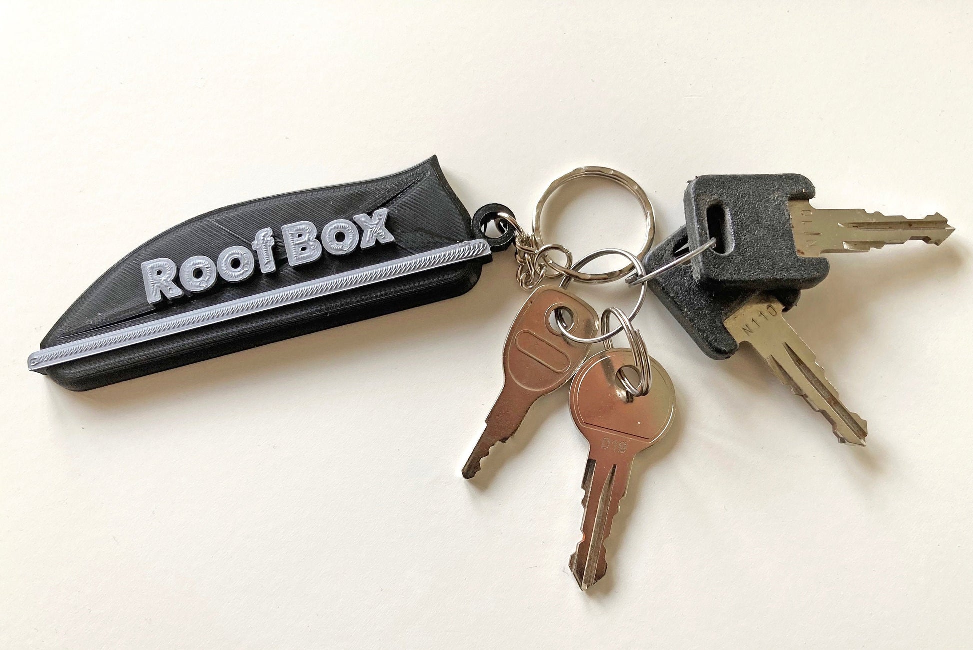 Personalised Roof Box keychain – Thule, Halfords, Exodus, Junior – camping, towing