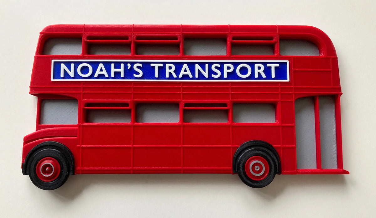Personalised London Bus Door Plaque – 3D printed Red iconic London Bus design, fully customisable, add a name or message!