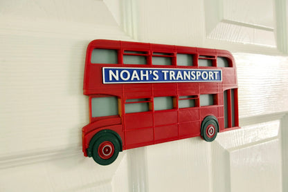 Personalised London Bus Door Plaque – 3D printed Red iconic London Bus design, fully customisable, add a name or message!