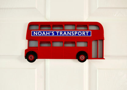Personalised London Bus Door Plaque – 3D printed Red iconic London Bus design, fully customisable, add a name or message!