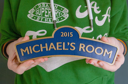 Personalised Train Nameplate Door Plaque sign | 3D Printed | Choose your name and number!