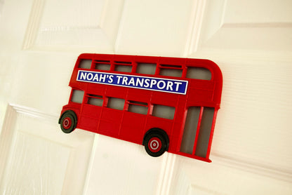 Personalised London Bus Door Plaque – 3D printed Red iconic London Bus design, fully customisable, add a name or message!