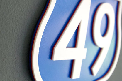 Personalised Route 66 style sign – 3D printed retro interstate sale sign – classic mid-century American cool, add a name and number