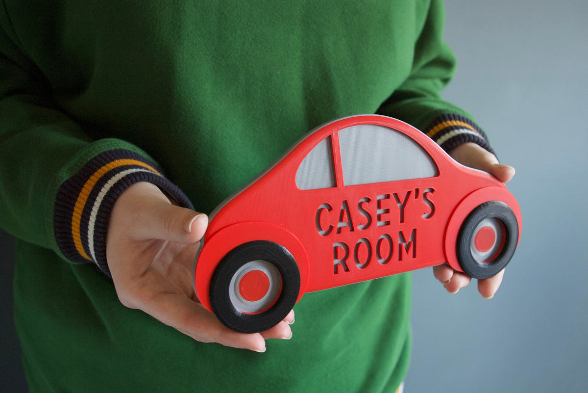 Personalised Car Door Plaque | 3d printed | gift for him | boys room | door hanger | door sign