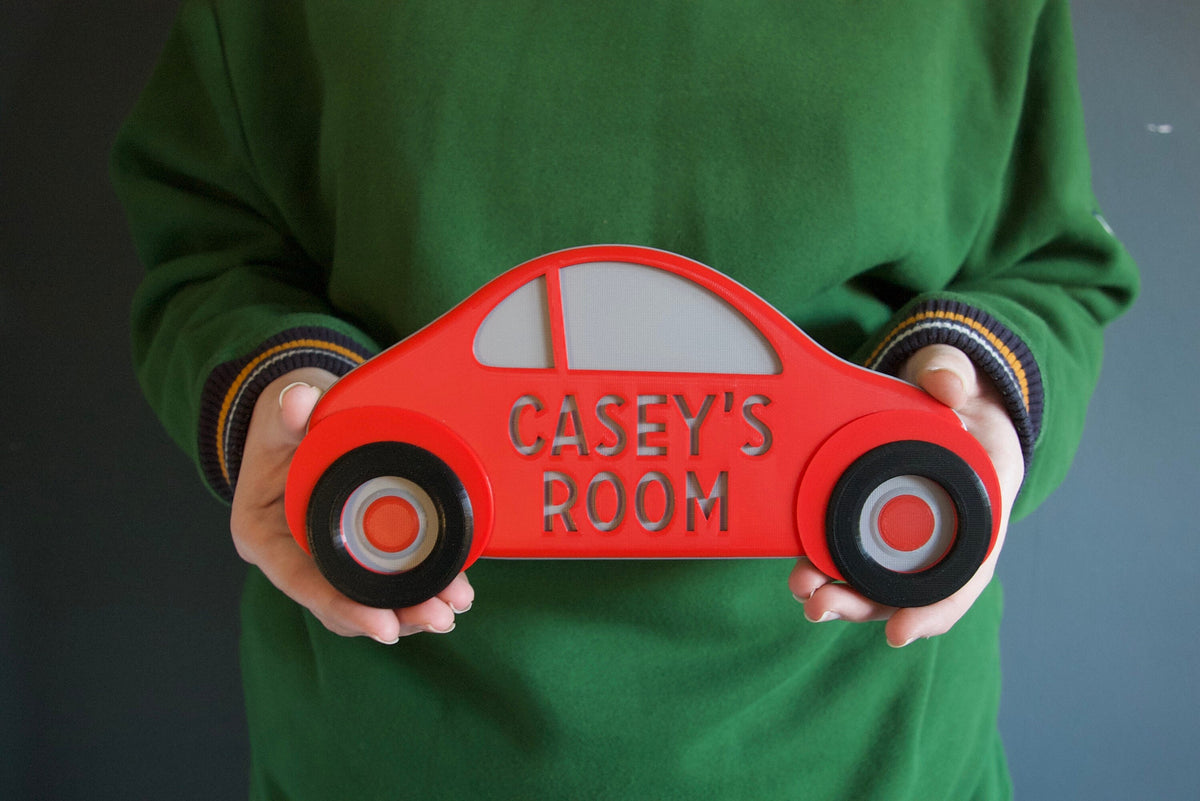 Personalised Car Door Plaque | 3d printed | gift for him | boys room | door hanger | door sign