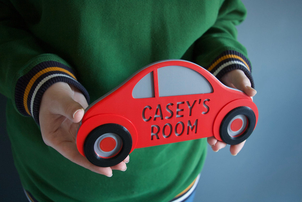 Personalised Car Door Plaque | 3d printed | gift for him | boys room | door hanger | door sign