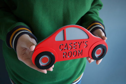 Personalised Car Door Plaque | 3d printed | gift for him | boys room | door hanger | door sign