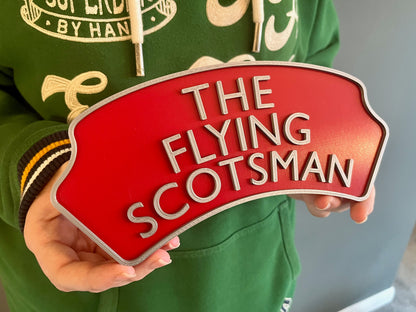 Personalised 3d printed Train headboard door plaque sign – add three lines of text, choose your colours, a must for any train enthusiast
