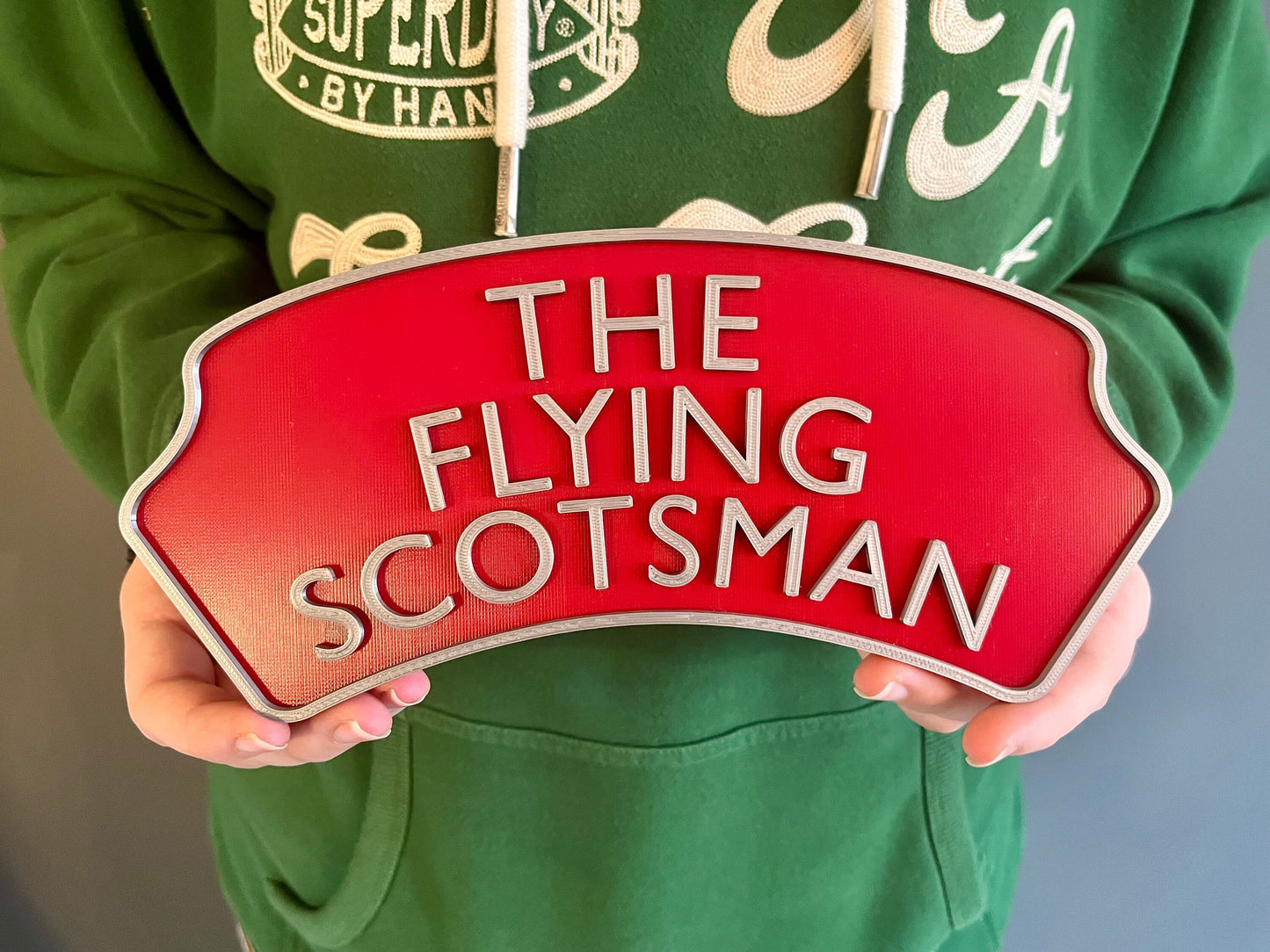 Personalised 3d printed Train headboard door plaque sign – add three lines of text, choose your colours, a must for any train enthusiast