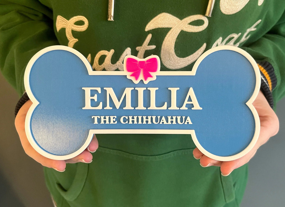 Personalised Pet Nameplate Door Plaque sign | 3D Printed | Choose your name, add a breed!