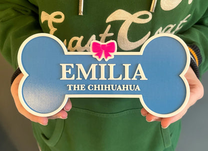 Personalised Pet Nameplate Door Plaque sign | 3D Printed | Choose your name, add a breed!