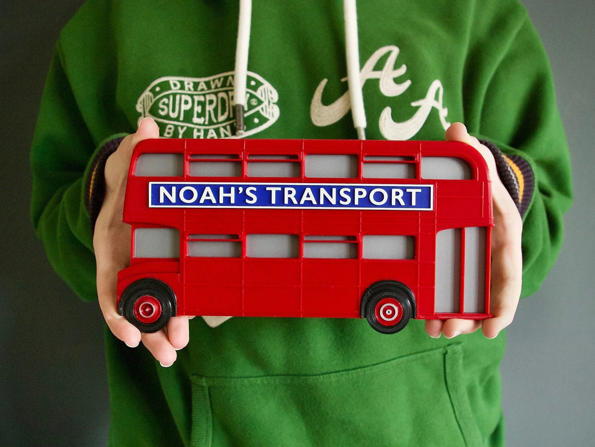 British Red London Bus 3d printed custom sign - traditional british icon