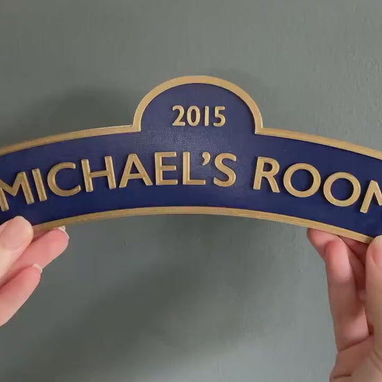 Personalised Train Nameplate Door Plaque sign | 3D Printed | Choose your name and number!