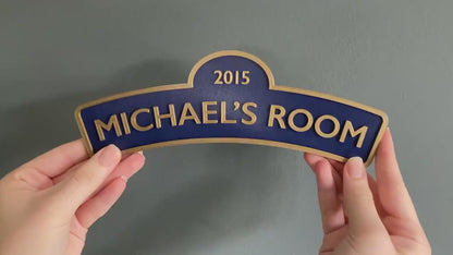 Personalised Train Nameplate Door Plaque sign | 3D Printed | Choose your name and number!